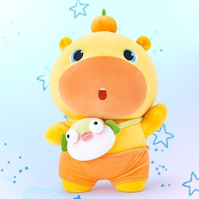 Cute Backpack Capybara Lulu Plush Toy Sleeping Pillow Emoji Doll Birthday Gift for Best Friend