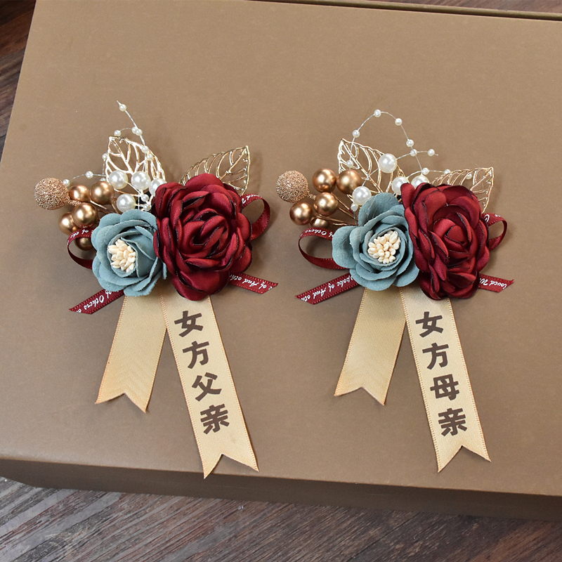 Korean wedding full set groom bride wedding chest flower sensuo flowers Don't brooch bridesmaid's wrist flowers and sisters chest flowers