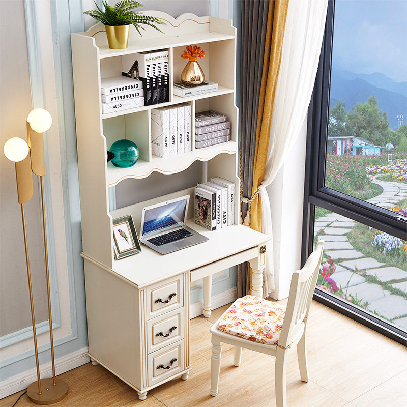 American desk bookshelf combined with children's computer desk home study desk solid wood desk minimalist eaux desk