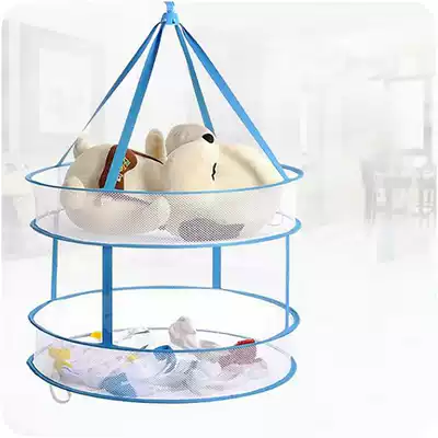 Double foldable windproof clothes basket net clothes A457 non-slip color tiled clothes basket supply