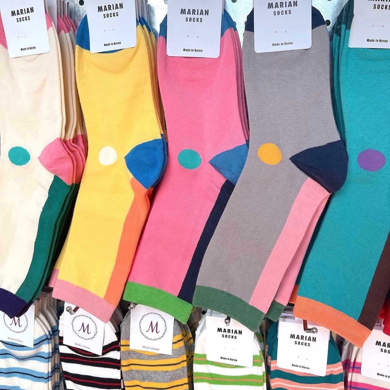 Korean women's socks 2022 Dongdaemun spring new contrast color block tide socks American ins wind women's socks