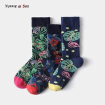 2021 new French oil painting Tide Card Cotton Socks Female Season Jacquard Mesh Red Personality Casual Creative Street Skateboard