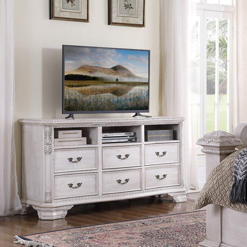 Classical American solid wood bedroom TV cabinet log custom TV cabinet fully assembled multi-functional cabinet drawer cabinet storage cabinet