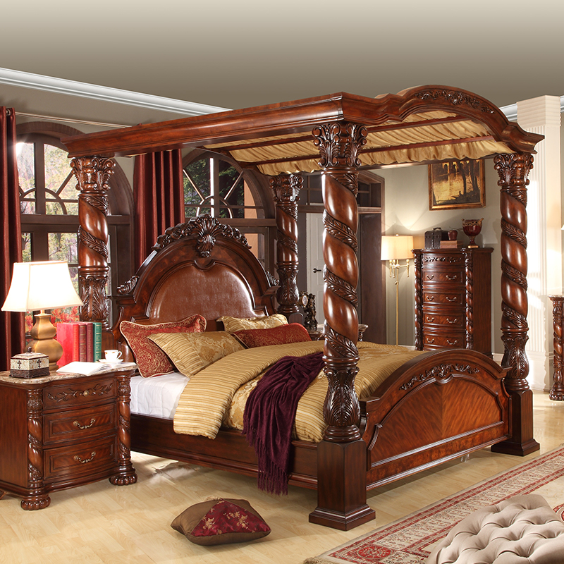 European-style luxury Roman column American emperor antique master made old shelf villa furniture double