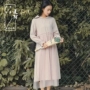 Platycodon Váy mùa thu Vintage Gentle Dress Super Fairy God Retro Harbor Hương vị Váy dài Áo dài mận chín 2018 áo dài dáng đầm