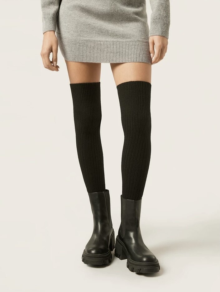 колготки / чулки дна calzedonia25秋冬新女含7%山羊绒保暖过膝袜jk袜长筒袜dl0404