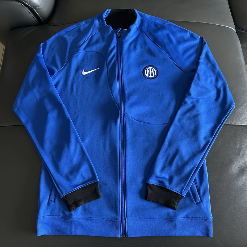 Nike Inter Milan 23-24 Season Player Version Warm-Up Jacket with Thermal Fleece Lining