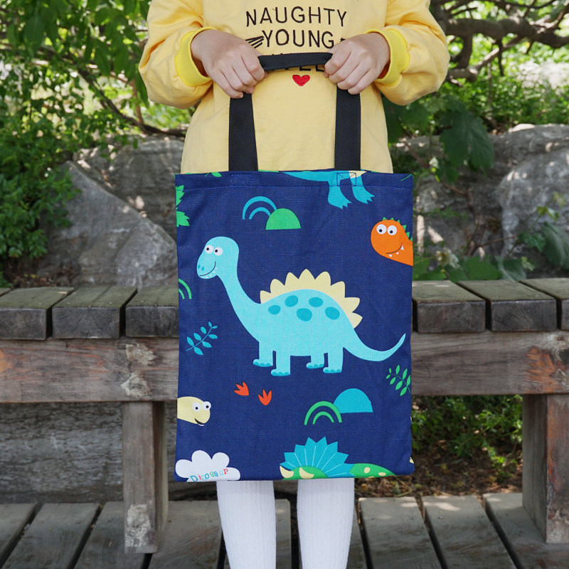 Canvas handbag children cartoon tutorial slung bag carrying book bag tutorial bag art bag primary school students make up lessons bag