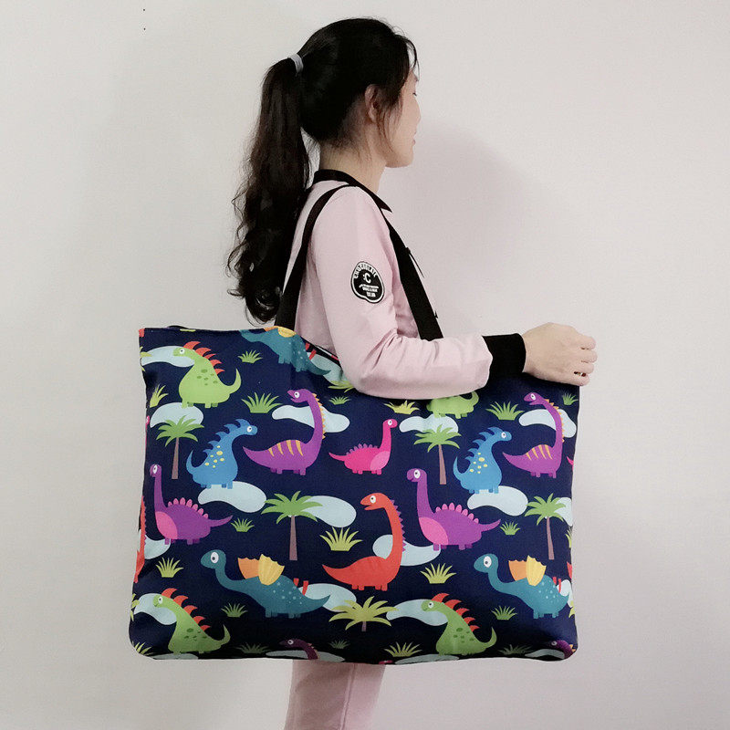 Kindergarten quilt bag handbag printed canvas finishing storage bag handbag large can be machine washed