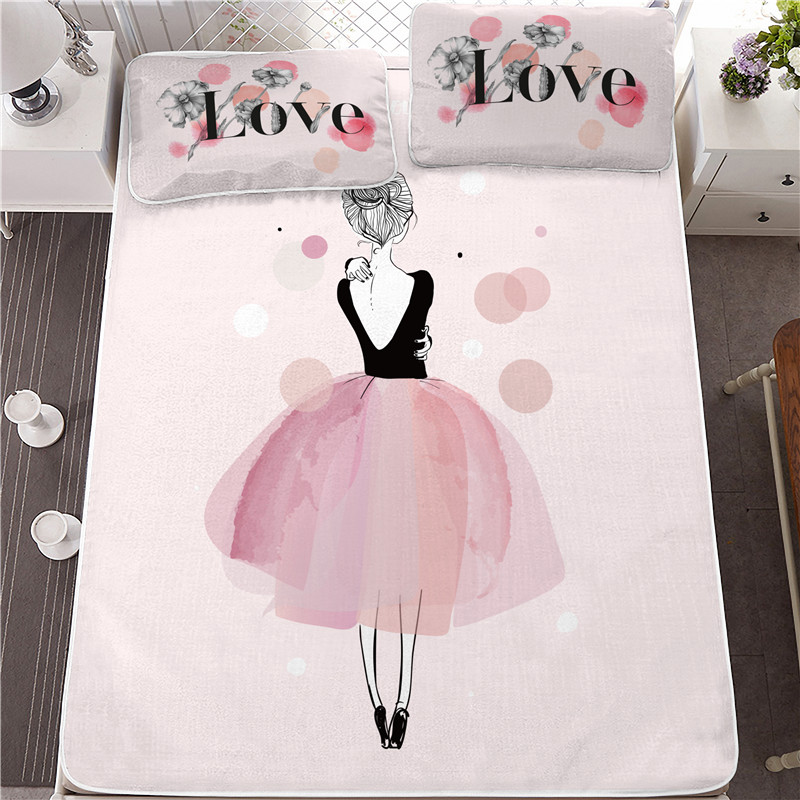 Ice dây mat có thể gập máy giặt rửa Tencel đứng về phía ba mảnh mat mùa hè máy lạnh Ruanxi - Thảm mùa hè đệm nước chống loét