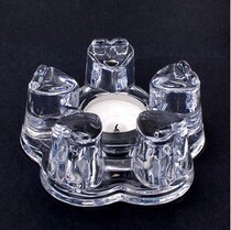  Herbal tea set Glass Teapot Heart-shaped tea house Crystal texture Heart-shaped heating base powder
