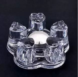 Flower tea set glass teapot heart-shaped tea house Crystal texture heart-shaped heating base powder