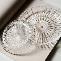 Foreign trade glass tooth edge round plate glass snack plate small dish plate small dish plate