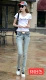 Mùa xuân và mùa thu 2019 mẫu trang trí của phụ nữ quần jeans hoang dã phiên bản Hàn Quốc của quần thun mỏng chân bút chì quần học sinh - Cộng với kích thước quần áo