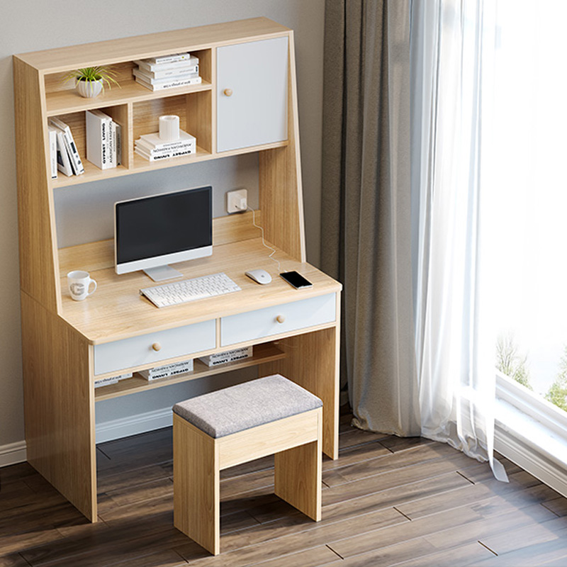 High school student small desk 60cm long junior high school students simple home ins style learning desk with bookshelf combination