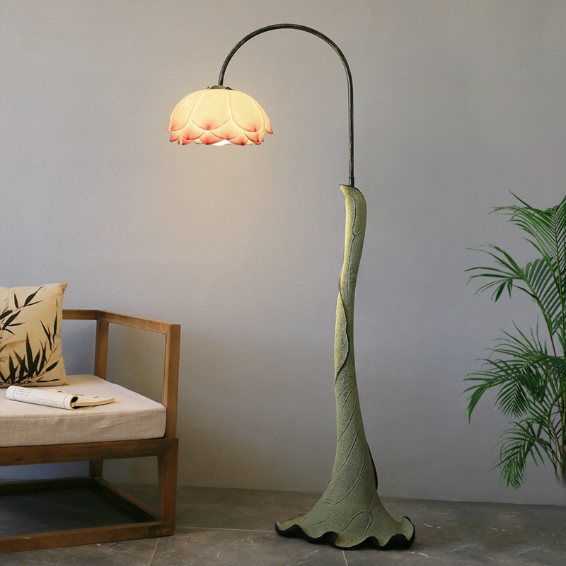 Creative new Chinese style floor lamp Living room Bedroom sofa Book room Decorative Fishing Light Bed headlights Vertical floor reading lamp