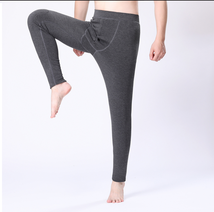 Quần ấm cho nam mùa đông cộng với miếng đệm đầu gối bằng nhung dày, quần len trung niên, eo cao nam, quần đáy bố quần giữ nhiệt nam trung niên
