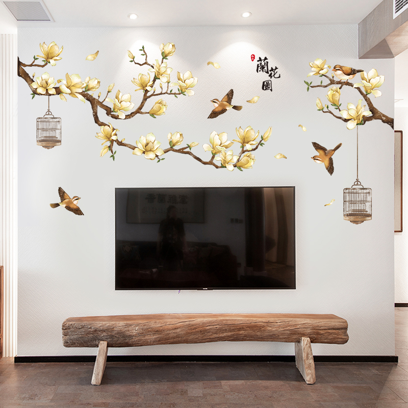 TV Wall Decoration Stickers Dining Room Living Room Bedroom Background Wall China Wind Wall Stickler Wall Mural Wall Mural Home Wall