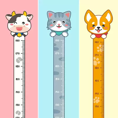 Cute height sticker children's room decoration baby measuring height ruler removable room cartoon wall sticker self-adhesive