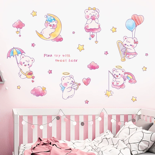 Детские наклейки на стену, наклейка, с медвежатами