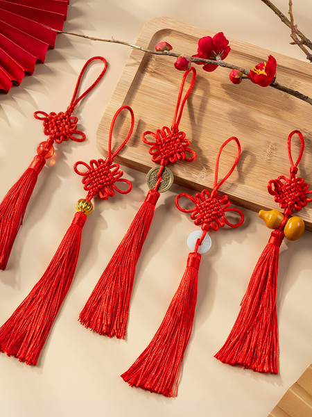 Handmade Peace Buckle Tassel Fringe Chinese Knot Pendant