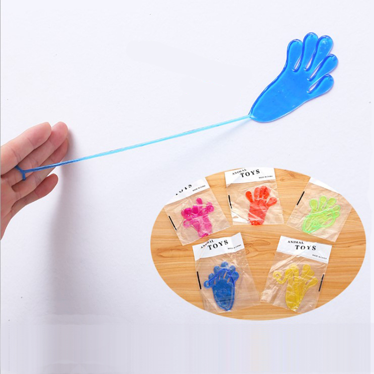 Creative Nostalgia Toy Boy Stickly Palm Telescopic Climbing Wall Palm Children Soft Gum Pranks Whole People Little Hands