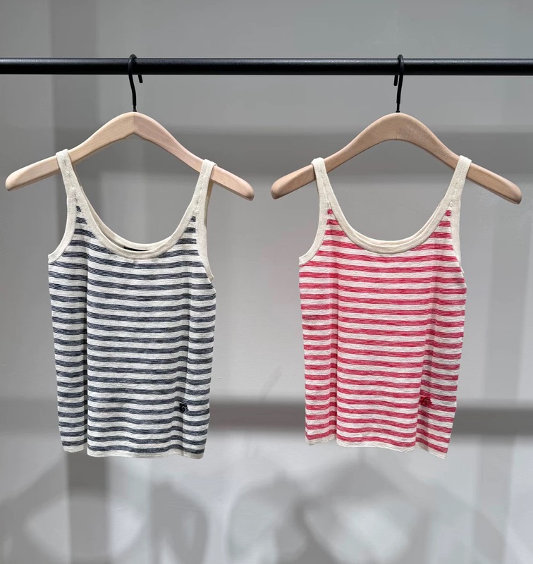 [C Series] Genuine Vest 2026 Summer New Product Rayon Cotton Vintage Bamboo Texture Lightweight Striped Mbf2Vet015