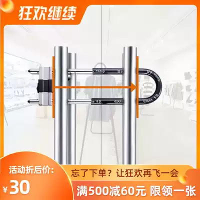Glass door lock Super C- level lock core anti-hydraulic shear double door extended U-lock mortise lock glass door handle lock anti-theft lock
