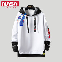 NASA Co branded Boys' Fake Two Pieces Sweetheart Men's 2024 Fashion Brand Spring Coat Youth Leisure Spring and Autumn T-shirt