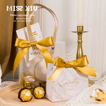Missxiu love confession] 2021 golden champagne wedding wedding candy box frosted tote bag
