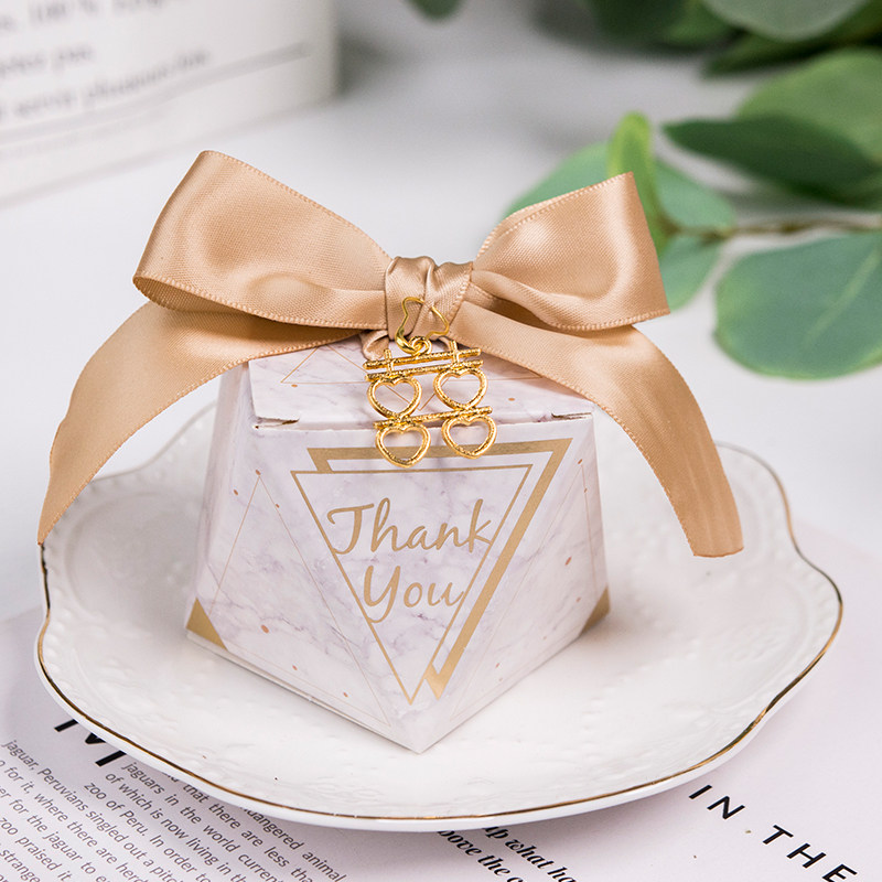 Missi Xiu Wedding Diamond] individuality creativity customizable cards Marble Veins Wedding Happy Candy Gift Boxes
