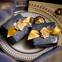 MISSXIU Wedding Meet Queen] Original design starry sky dark blue theme wedding European wedding candy box