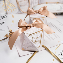 Missxiu Wedding diamond] Personalized creative customizable card Marbled wedding happy candy gift box