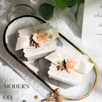 Missxiu meet the queen] European Western style personality wedding candy box INS wind gray marble trumpet box