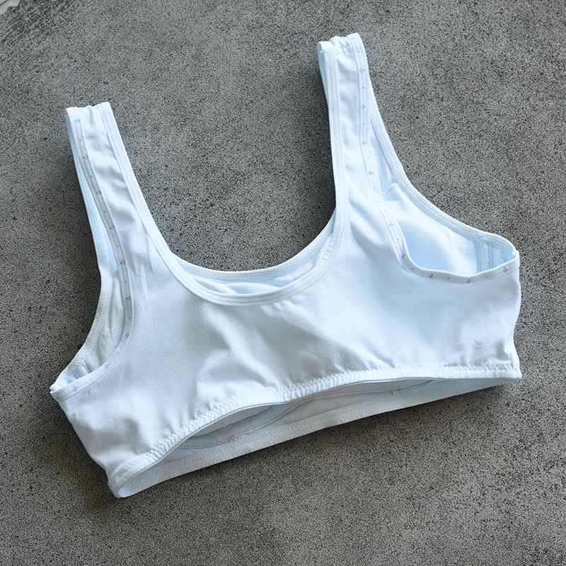 Áo lót cotton thiếu niên Không có vòng thép Cốc mỏng Đồ lót học sinh Bốn mùa có thể mặc B áo lót học sinh