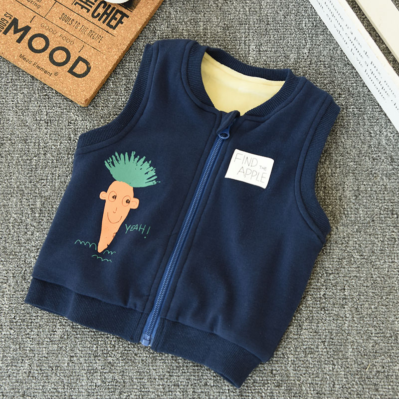 Áo lót cotton ấm bên trong cotton trẻ em cộng với áo vest nhung ấm áp áo vest cotton vai bé trai mùa thu đông áo gile phao trẻ em cao cấp