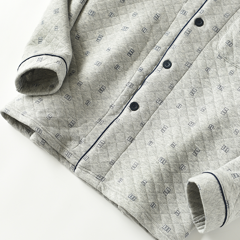 Dịch vụ mặc nhà cotton nam phù hợp với đồ ngủ tại nhà quần dài tay dài hai mảnh quần áo thu đông bộ đồ ngủ