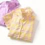 Bộ đồ ngủ bằng vải nhung cotton cho nữ Quần dài tay hai dây phục vụ nhà mùa thu đông pijama lụa ngắn