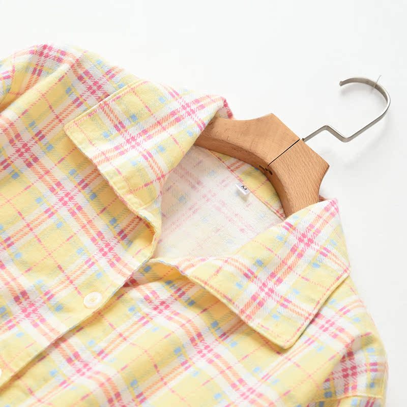 Bộ đồ ngủ bằng vải nhung cotton cho nữ Quần dài tay hai dây phục vụ nhà mùa thu đông đồ ngủ nữ pijama cotton