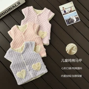 Chất liệu cotton thoáng khí cộng với áo vest nhung vai bé trai và bé gái kẹp lụa cotton ấm áp cho bé mùa đông