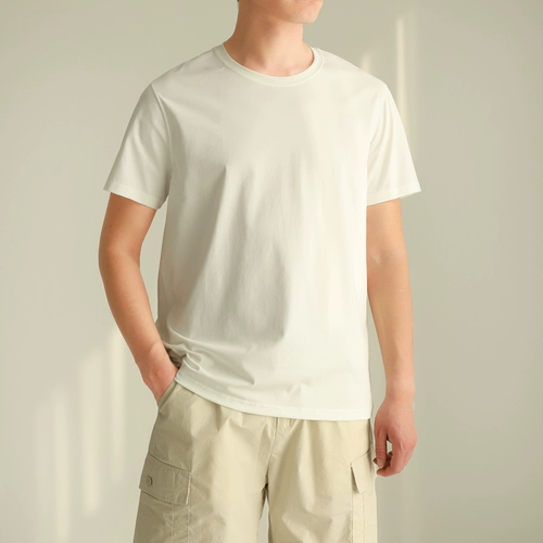 Бархатная тонкая однотонная базовая футболка, короткий рукав