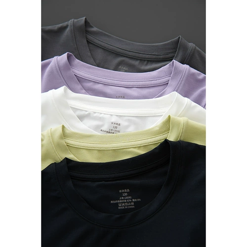 Детская тонкая однотонная футболка подходит для мужчин и женщин, подходит для подростков