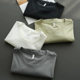 Бархатная тонкая однотонная базовая футболка, короткий рукав