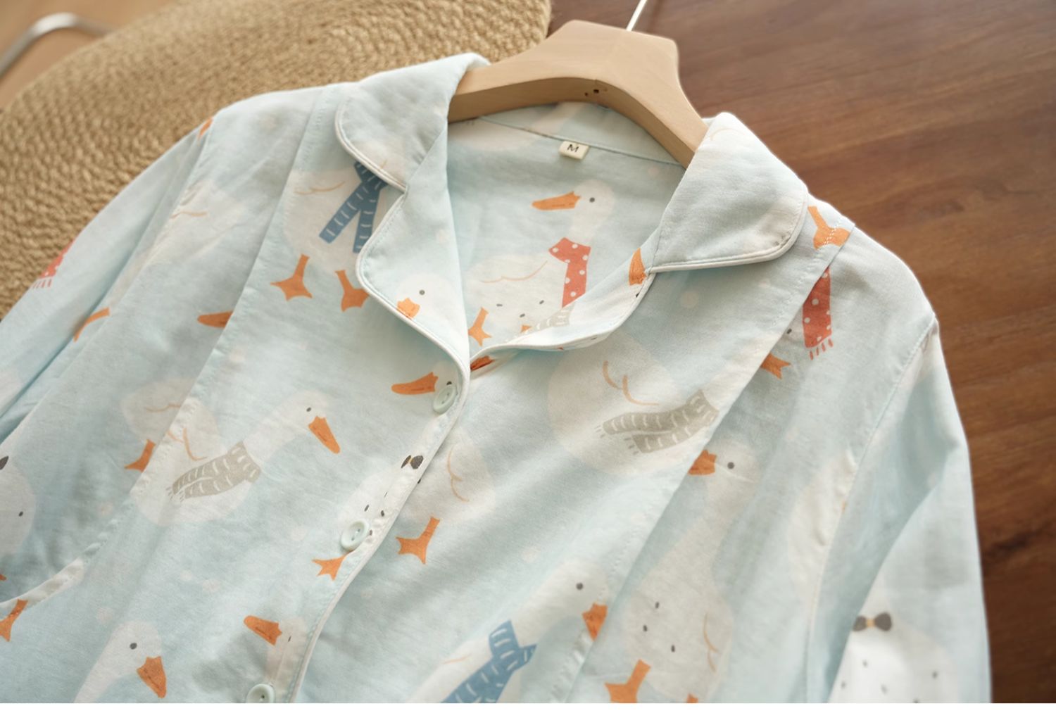 女士双层纱布纯棉月子服 哺乳睡衣 孕期产后宽松家居服套装春秋款 — 48