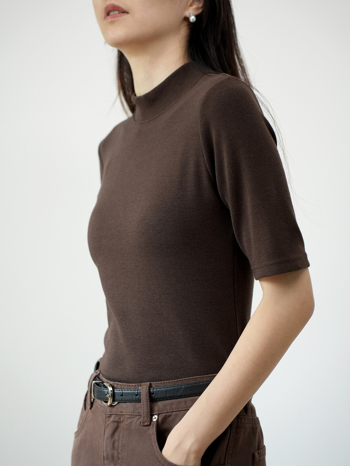 Нежный Мягкий клейкий мисс водолазка пятый из рукава свитер термостатический эластичность твердый теплый короткий рукав шаньдун Интернет магазин 