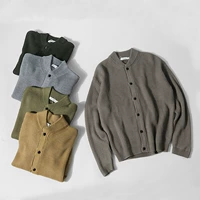 Áo len nam có nút cài áo khoác cardigan xếp chồng lên nhau Vintage Casual Mặc đồ nam mùa xuân Phong cách mới k - Cặp đôi áo len áo đôi mùa đông