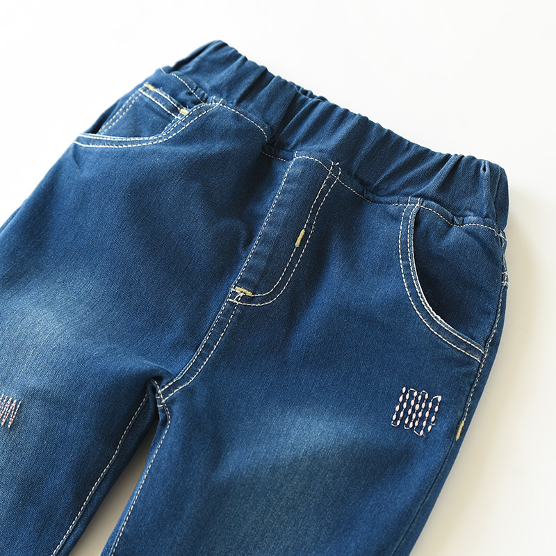 Thay đổi liên kết! Cô gái denim quần bông nhồi bông Quần trẻ em lót lót Quần mùa đông yếm bò bé gái đẹp