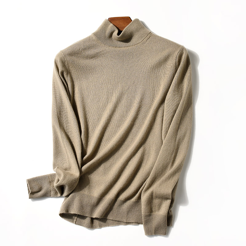 Áo len nam Half Turt Full cashmere Ấm áp mềm mại 糯 Màu đơn giản Áo len đơn giản Mùa đông mặc áo hoodie cặp