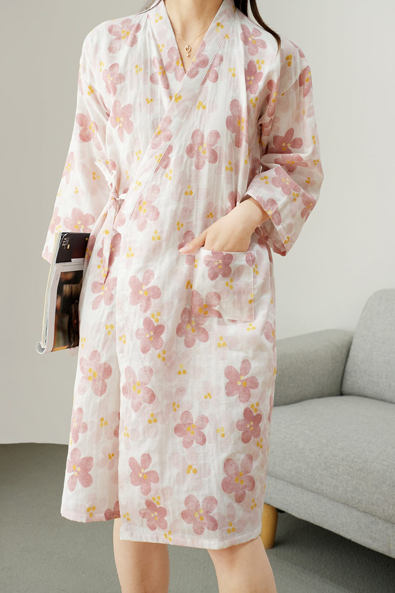 Yaponcha yangi paxtadan tikilgan doka to'plami, xalat, pijama, shim