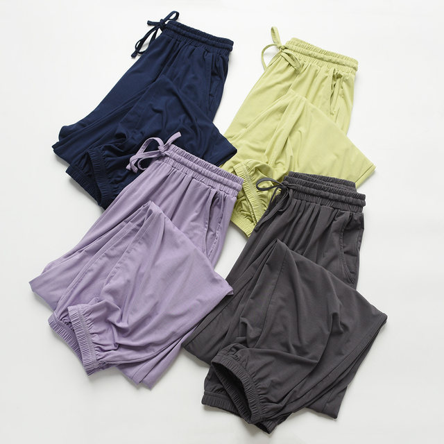ປະເພດ A 50-ນັບ Lenzing Modal ແມ່ຍິງ cuffed ບ້ານ trousers ສີແຂງບາງ pajama pants Shandong ຮ້ານອອນໄລນ໌ ເຄື່ອງນຸ່ງຫົ່ມຂອງແມ່ຍິງ